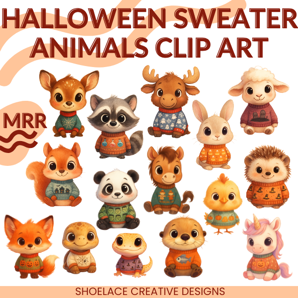 halloween sweater animals mockup